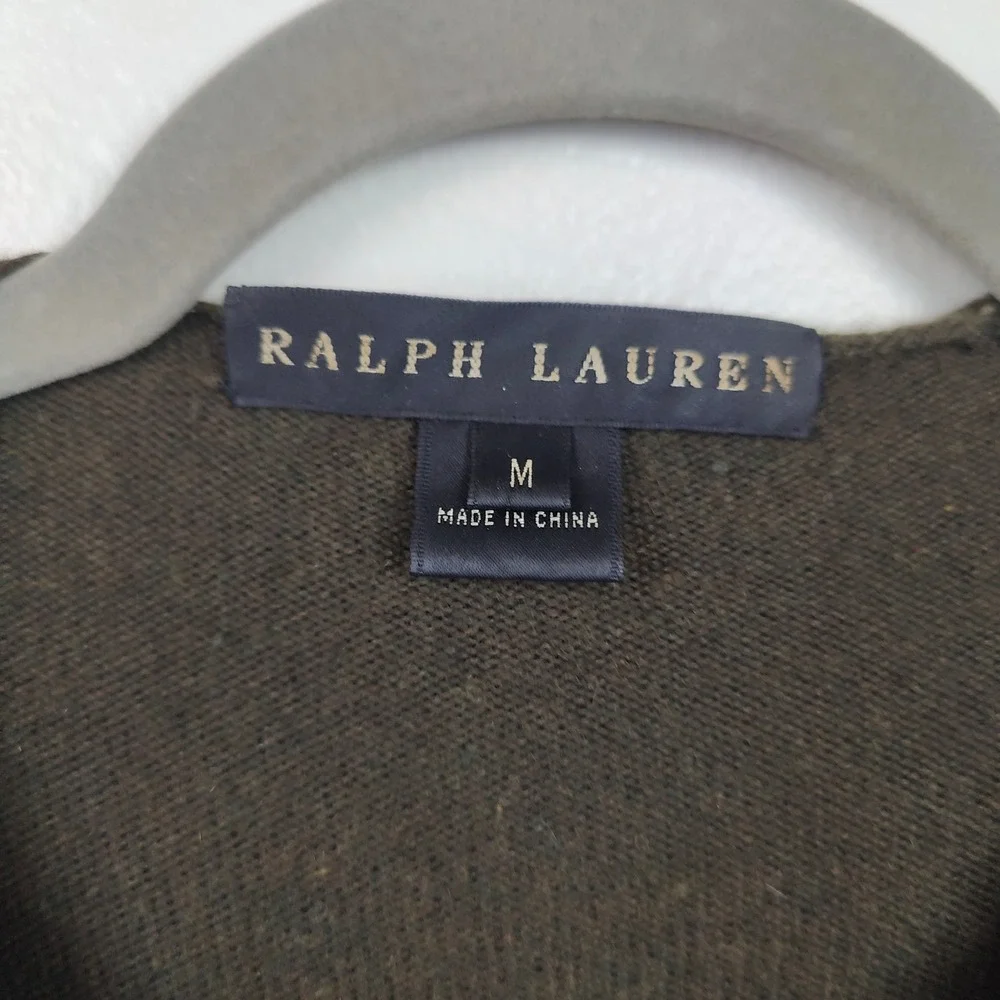 Ralph Lauren Black Label Cashmere Ruffle Duster Cardigan Womens Medium FLAWED - Picture 11 of 13